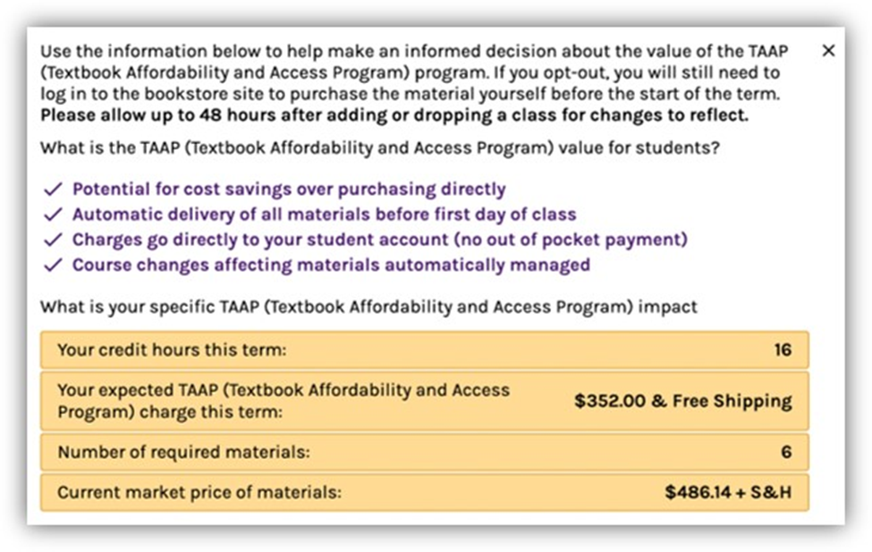Personalized Value Sheet comparing TAAP prices to Market Value prices