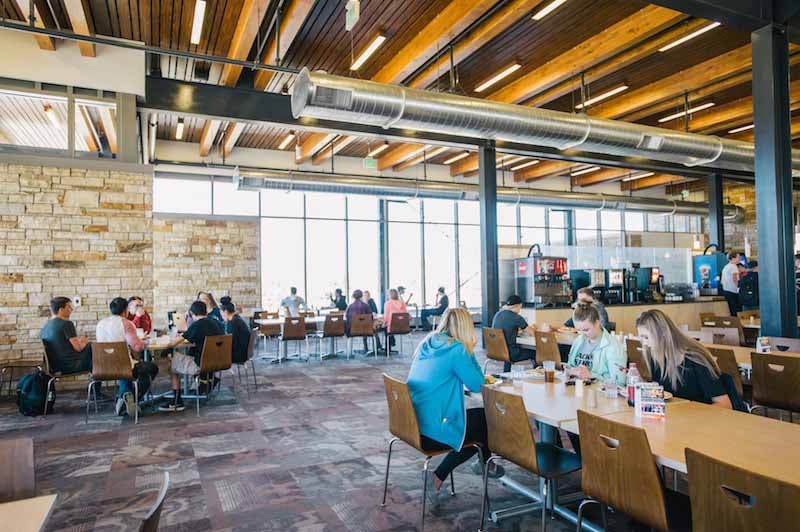 A shot from the interior of Roaring Fork, packed with students and staff of UCCS.