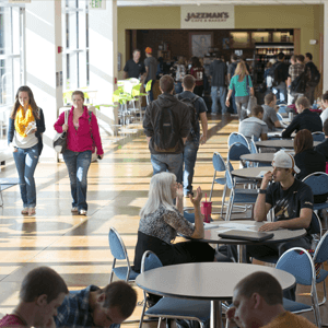 students in the EAS building