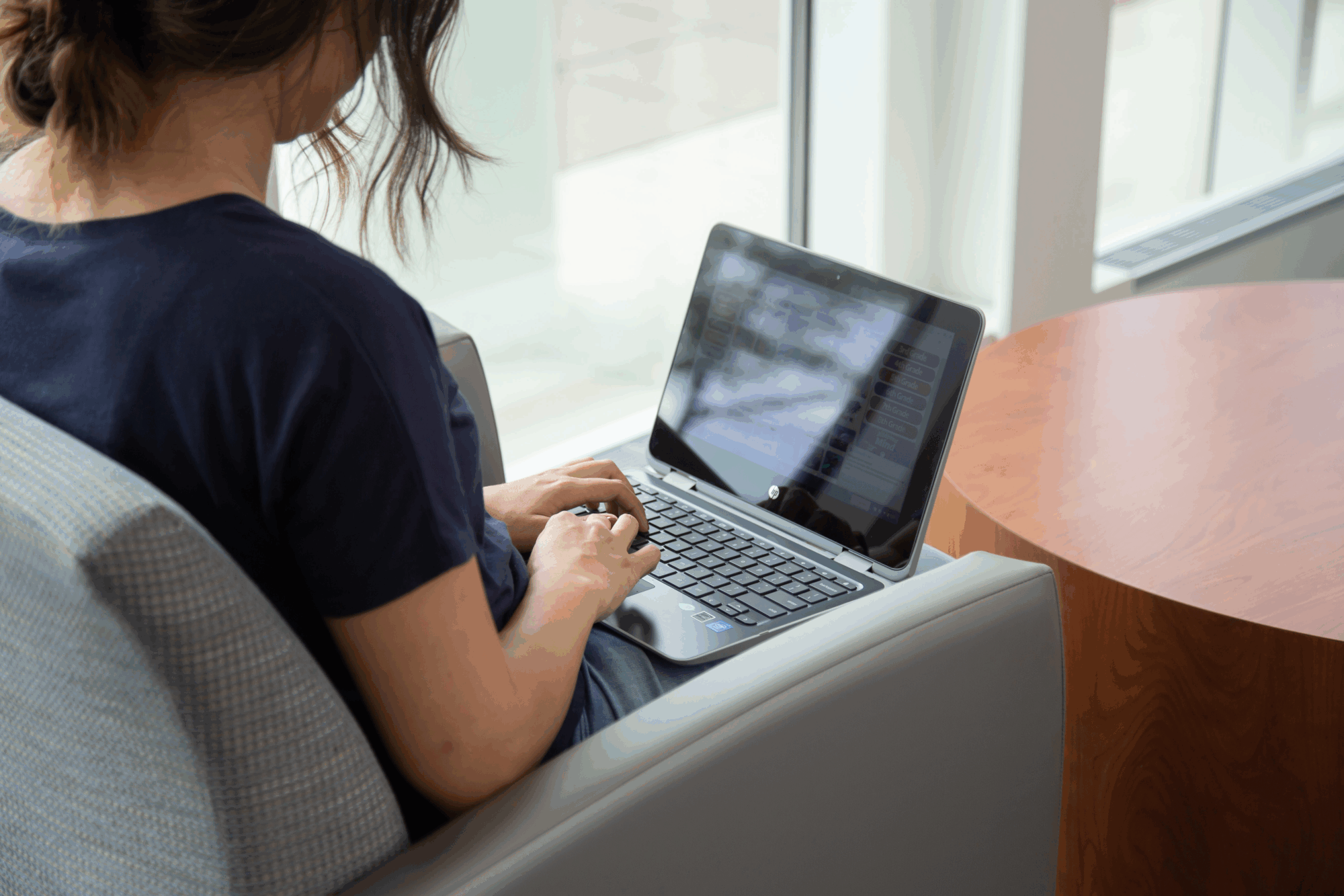 student working on their computer