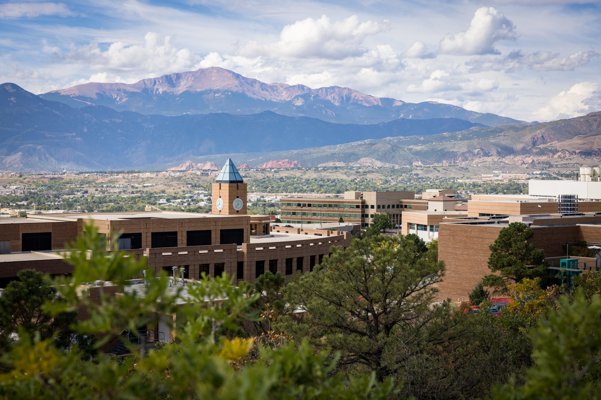 Aerial view of UCCS' campus