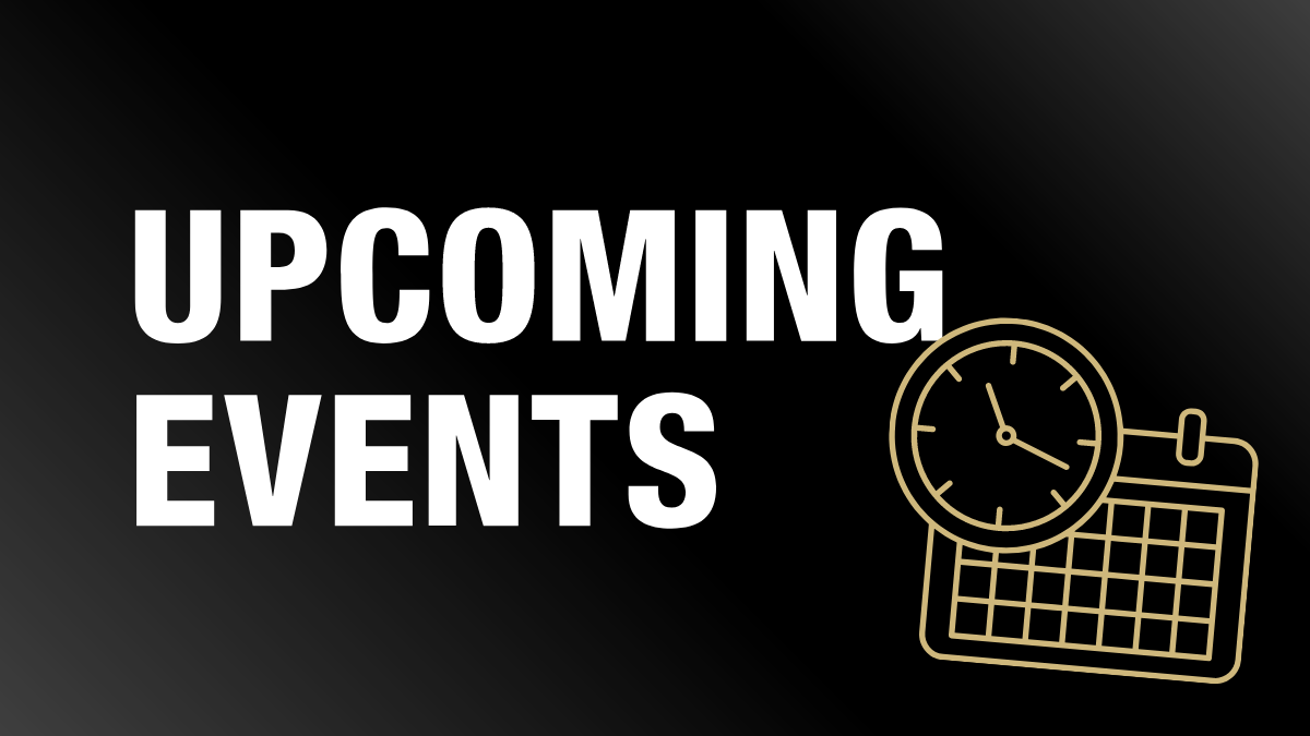 Sign that reads "Upcoming Events"