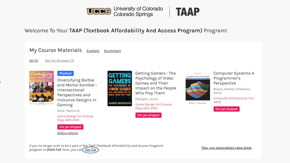 TAAP Opt-Out