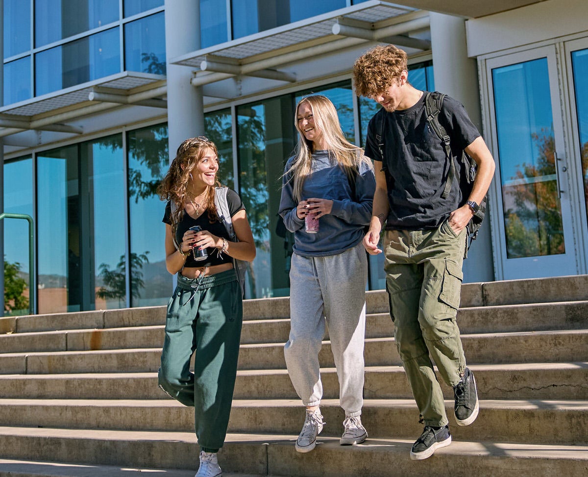 Students walking down the UCCS steps