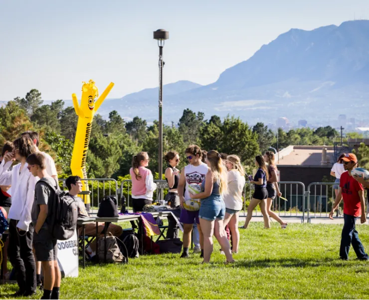 Students at the club fair