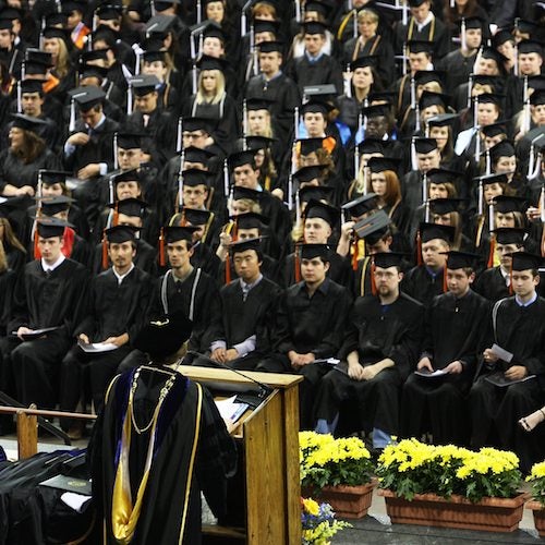Students at graduation