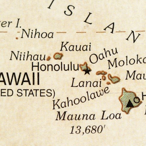 Hawaii on a map